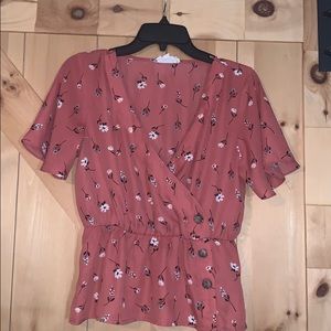 Pink rose blouse